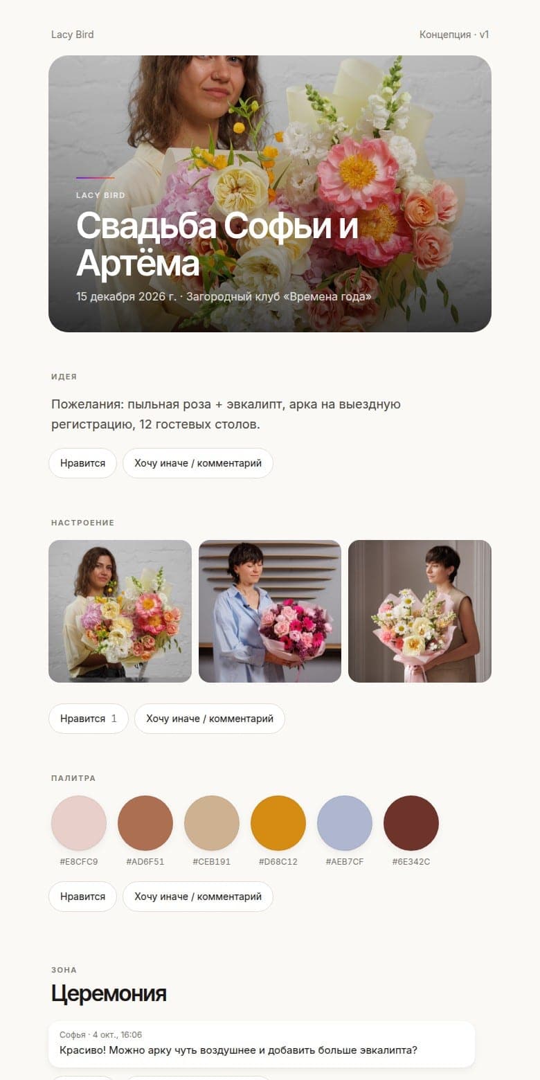The presentation, as the client sees it